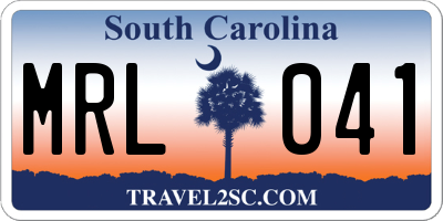 SC license plate MRL041