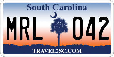 SC license plate MRL042