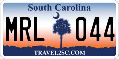 SC license plate MRL044