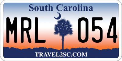 SC license plate MRL054