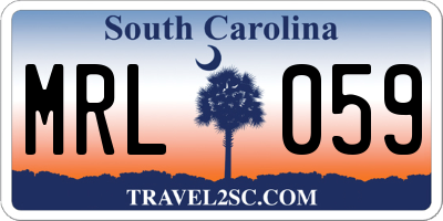 SC license plate MRL059