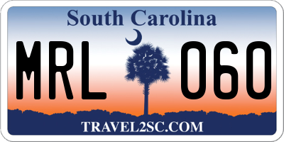 SC license plate MRL060