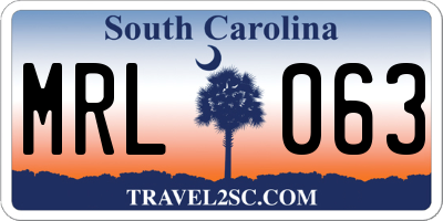 SC license plate MRL063