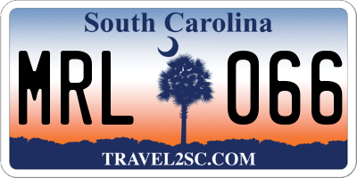 SC license plate MRL066