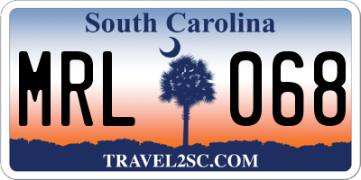 SC license plate MRL068