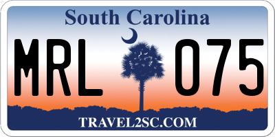 SC license plate MRL075