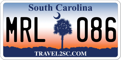SC license plate MRL086