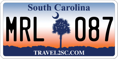 SC license plate MRL087
