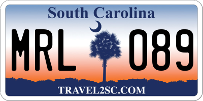SC license plate MRL089