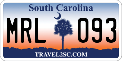 SC license plate MRL093