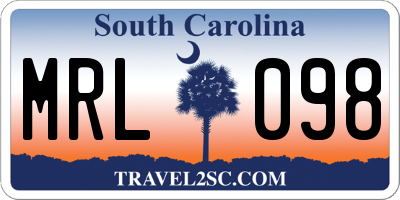 SC license plate MRL098