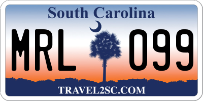 SC license plate MRL099