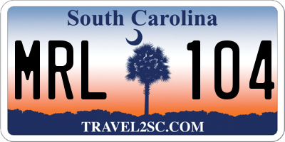 SC license plate MRL104