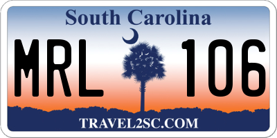 SC license plate MRL106