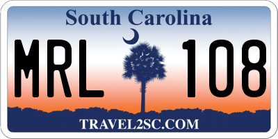 SC license plate MRL108