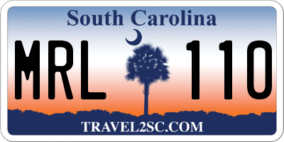 SC license plate MRL110