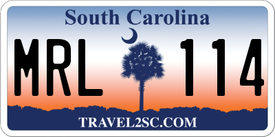 SC license plate MRL114