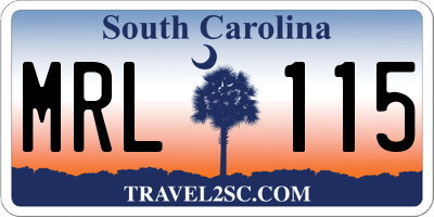 SC license plate MRL115