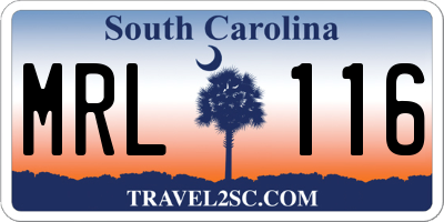 SC license plate MRL116