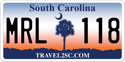 SC license plate MRL118