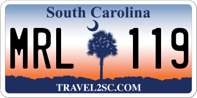 SC license plate MRL119