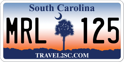 SC license plate MRL125