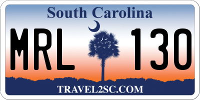 SC license plate MRL130