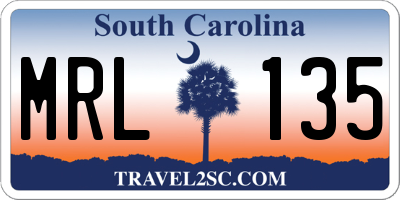 SC license plate MRL135