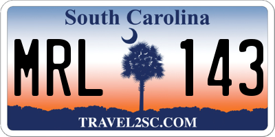 SC license plate MRL143