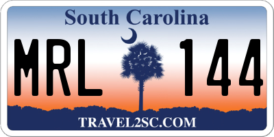SC license plate MRL144