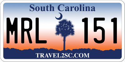 SC license plate MRL151