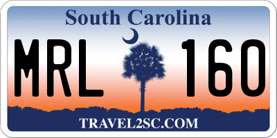 SC license plate MRL160