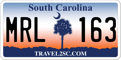 SC license plate MRL163