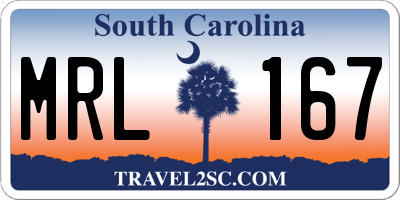 SC license plate MRL167