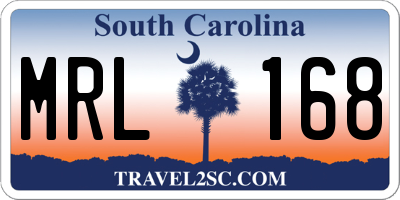 SC license plate MRL168