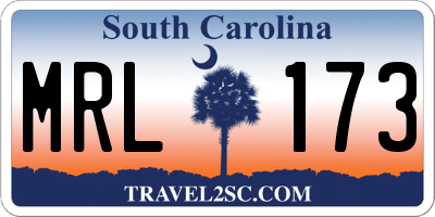 SC license plate MRL173