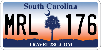 SC license plate MRL176
