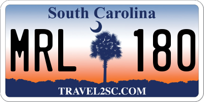 SC license plate MRL180