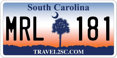 SC license plate MRL181