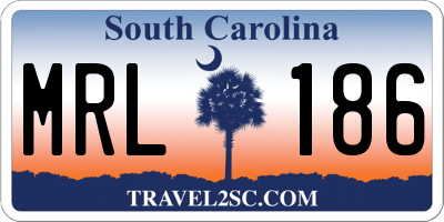 SC license plate MRL186