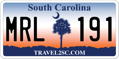 SC license plate MRL191