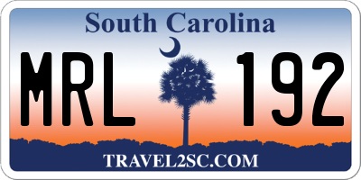 SC license plate MRL192