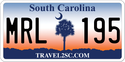 SC license plate MRL195