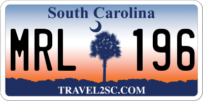 SC license plate MRL196