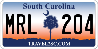 SC license plate MRL204
