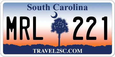 SC license plate MRL221