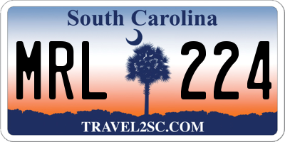 SC license plate MRL224