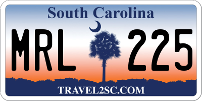 SC license plate MRL225