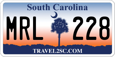 SC license plate MRL228