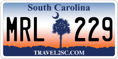 SC license plate MRL229